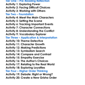 Siege And Storm Leigh Bardugo Worksheet Activity Booklet