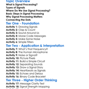 Signal Processing Worksheet Activity Booklet
