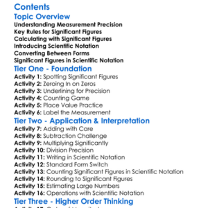 Significant Figures And Scientific Notation Worksheet Activity Booklet