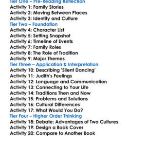 Silent Dancing Judith Ortiz Cofer Worksheet Activity Booklet