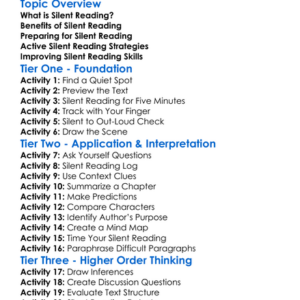 Silent Reading Strategies Worksheet Activity Booklet