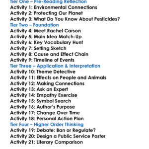 Silent Spring Rachel Carson Worksheet Activity Booklet