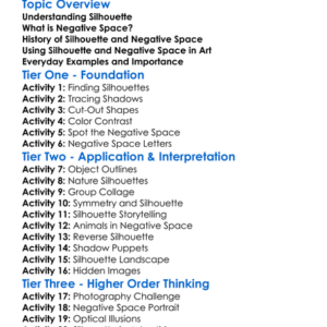 Silhouette And Negative Space Worksheet Activity Booklet