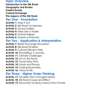 Silk Road Worksheet Activity Booklet
