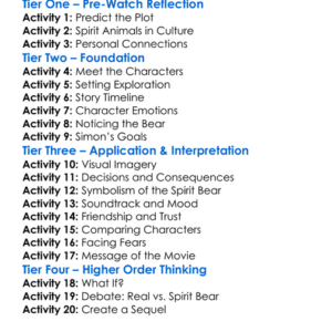 Simon And The Spirit Bear 2002 Worksheet Activity Booklet