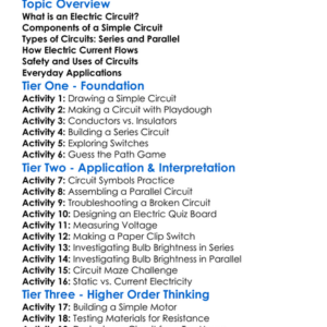 Simple Electric Circuits Worksheet Activity Booklet