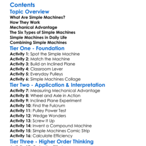 Simple Machines And Mechanical Advantage Worksheet Activity Booklet