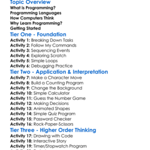 Simple Programming Worksheet Activity Booklet