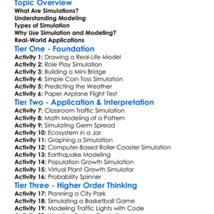 Simulation And Modeling Worksheet Activity Booklet