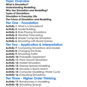 Simulation And Modelling Worksheet Activity Booklet