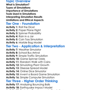 Simulation Concepts Worksheet Activity Booklet