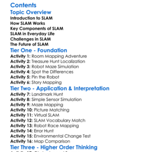 Simultaneous Localization And Mapping Slam Worksheet Activity Booklet
