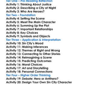 Sin City Frank Miller Worksheet Activity Booklet