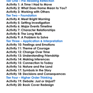 Sing Down The Moon Scott Odell Worksheet Activity Booklet