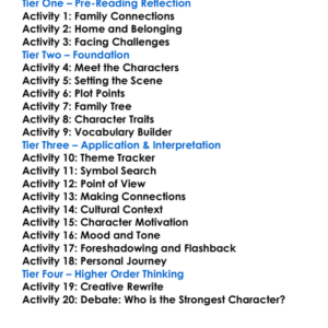 Sing Unburied Sing Jesmyn Ward Worksheet Activity Booklet