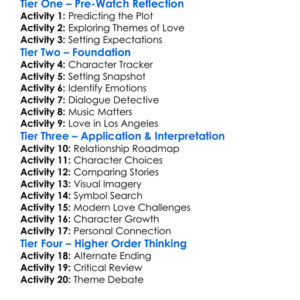 Six La Love Stories 2016 Worksheet Activity Booklet