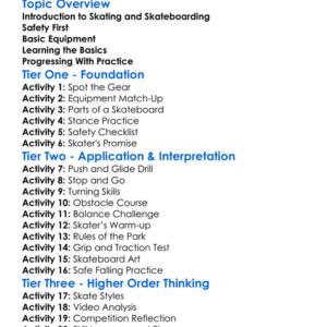 Skating And Skateboarding Basics Worksheet Activity Booklet