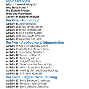 Skeletal Analysis Worksheet Activity Booklet