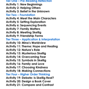 Skellig David Almond Worksheet Activity Booklet