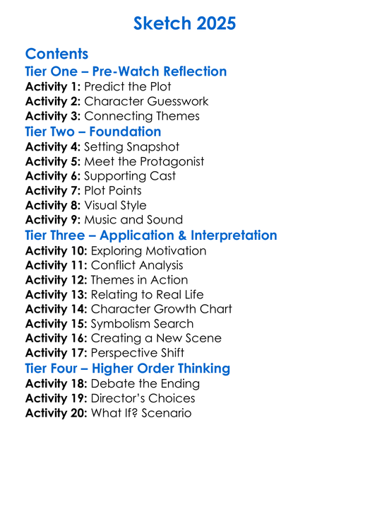 Sketch 2025 Worksheet Activity Booklet