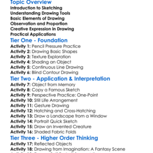Sketching And Drawing Skills Worksheet Activity Booklet