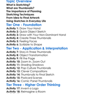 Sketching And Thumbnails Worksheet Activity Booklet