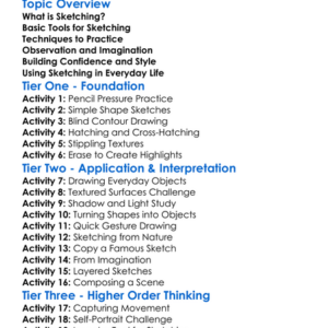 Sketching Techniques Worksheet Activity Booklet