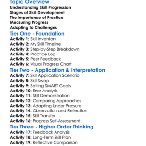 Skill Progression And Practice Worksheet Activity Booklet