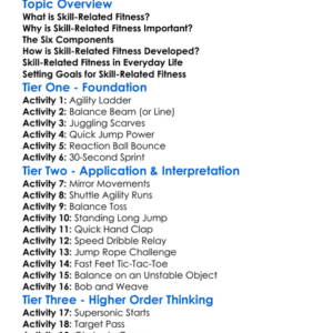 Skill-Related Fitness Worksheet Activity Booklet