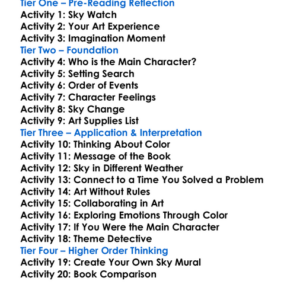 Sky Color Peter H Reynolds Worksheet Activity Booklet