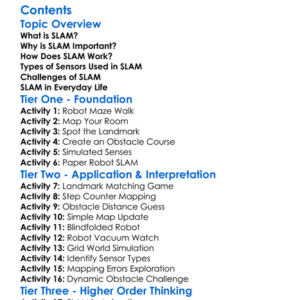 Slam Simultaneous Localization And Mapping Worksheet Activity Booklet