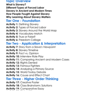 Slavery And Forced Labor Systems Worksheet Activity Booklet