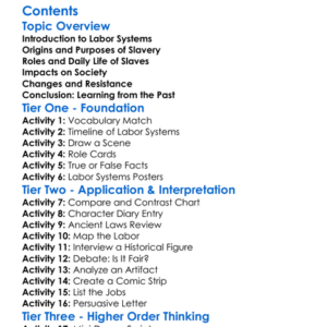 Slavery And Labor Systems In Antiquity Worksheet Activity Booklet