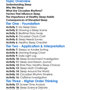 Sleep And Circadian Rhythms Worksheet Activity Booklet