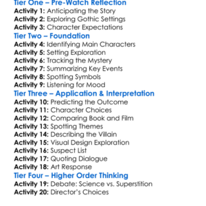 Sleepy Hollow 1999 Worksheet Activity Booklet