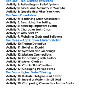 Small Gods Terry Pratchett Worksheet Activity Booklet