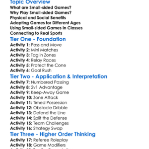Small-Sided Games Worksheet Activity Booklet