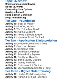 Smart Buying Decisions Worksheet Activity Booklet