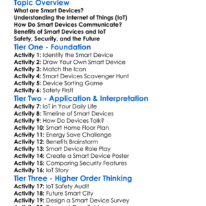 Smart Devices And Iot Worksheet Activity Booklet