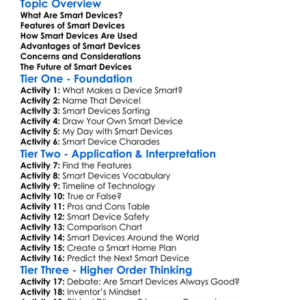 Smart Devices Worksheet Activity Booklet