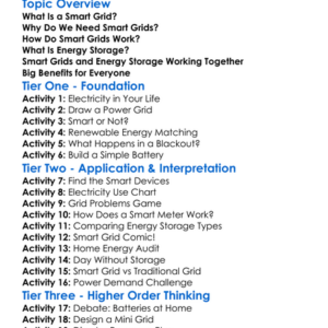Smart Grids And Energy Storage Worksheet Activity Booklet