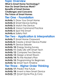 Smart Home Technology Worksheet Activity Booklet