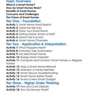 Smart Homes Worksheet Activity Booklet