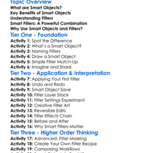 Smart Objects And Filters Worksheet Activity Booklet