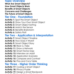 Smart Objects Worksheet Activity Booklet