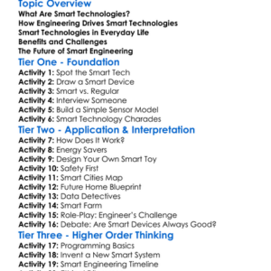 Smart Technologies In Engineering Worksheet Activity Booklet
