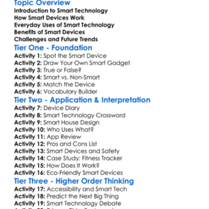 Smart Technology And Devices Worksheet Activity Booklet