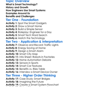 Smart Technology In Engineering Worksheet Activity Booklet