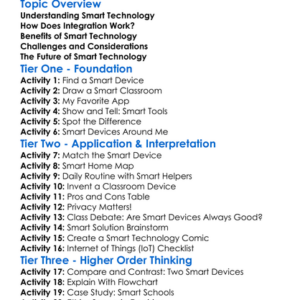 Smart Technology Integration Worksheet Activity Booklet