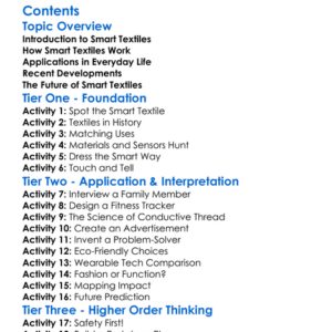 Smart Textiles And Technology Integration Worksheet Activity Booklet